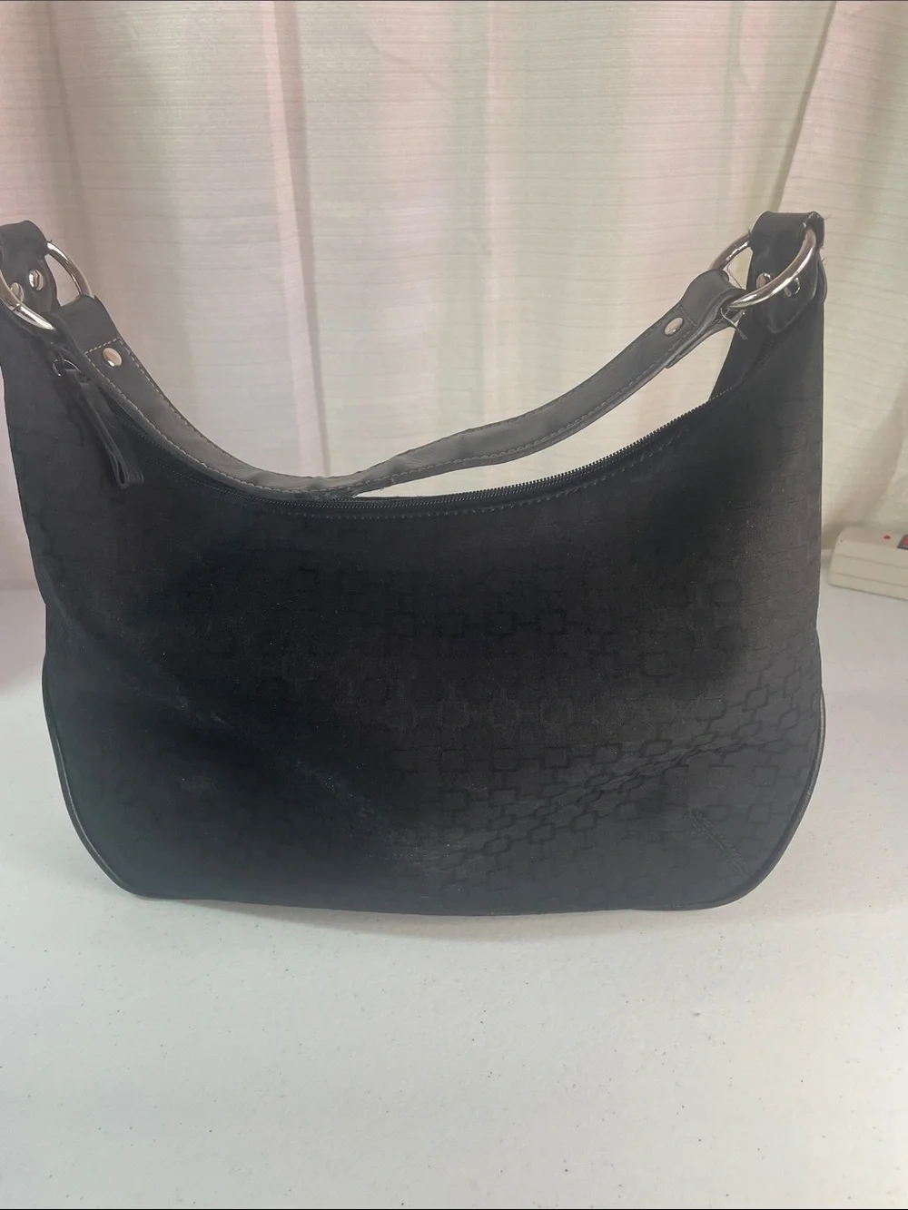 Nine West Black Hobo Shoulder Bag with Front Zip